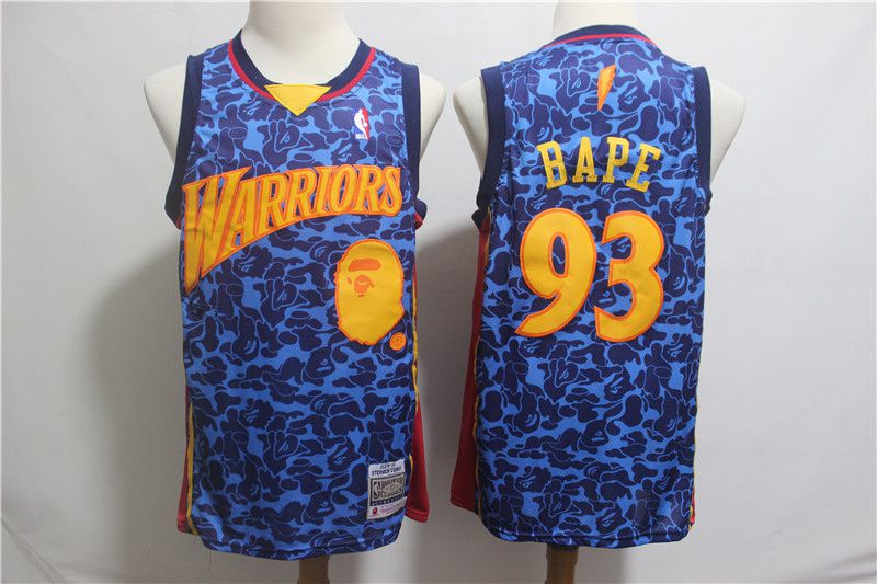 Men Golden State Warriors #93 Bape Blue Stitched NBA Jersey->chicago bulls->NBA Jersey